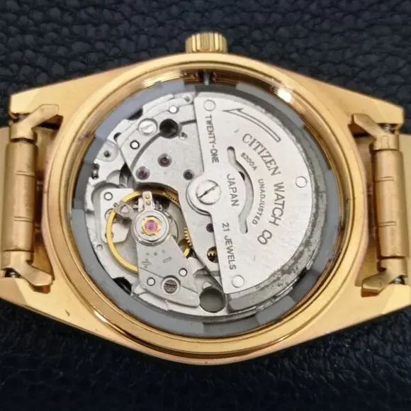 Vintage 1970 Citizen Automatic Mens Gold Watch W/daydate & Black accents - Picture 10 of 10